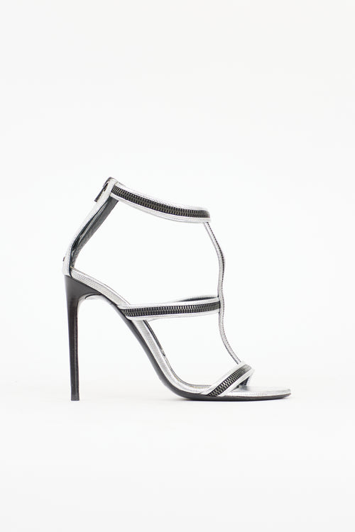 Tom Ford Leather Zipper Sandal