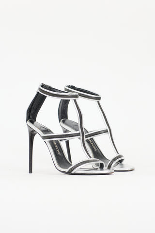 Tom Ford Leather Zipper Sandal