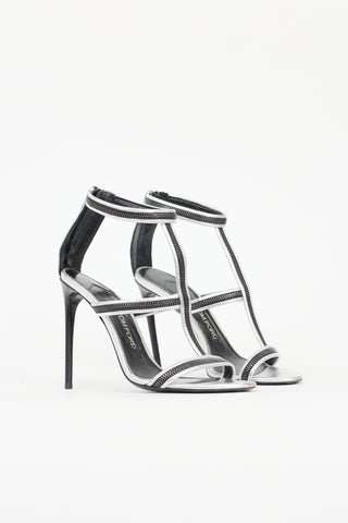 Tom Ford Leather Zipper Sandal