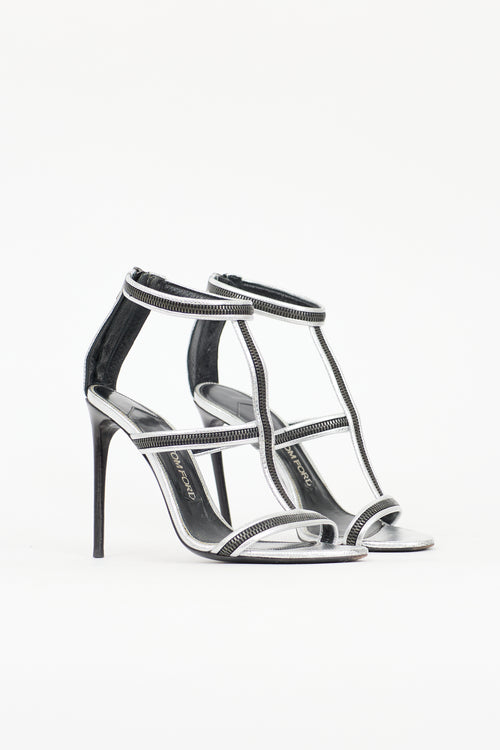 Tom Ford Leather Zipper Sandal