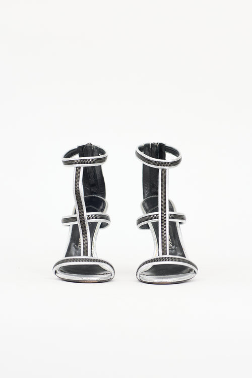 Tom Ford Leather Zipper Sandal