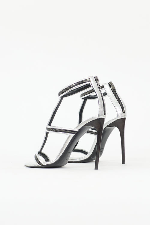 Tom Ford Leather Zipper Sandal
