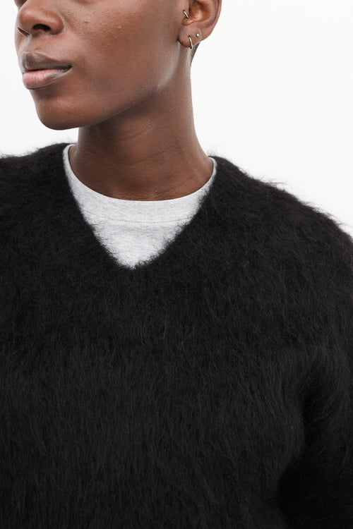 Toteme Black Fuzzy Petite Sweater