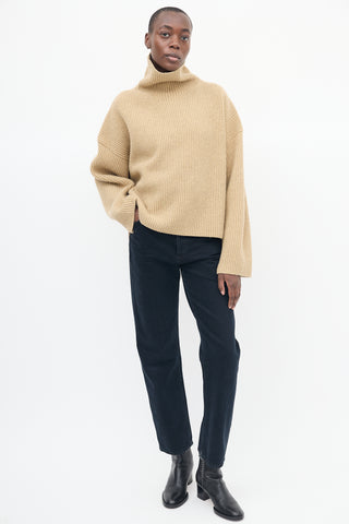 Toteme Brown Wool Turtleneck Sweater