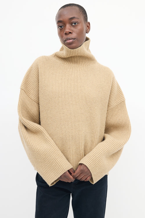 Toteme Brown Wool Turtleneck Sweater