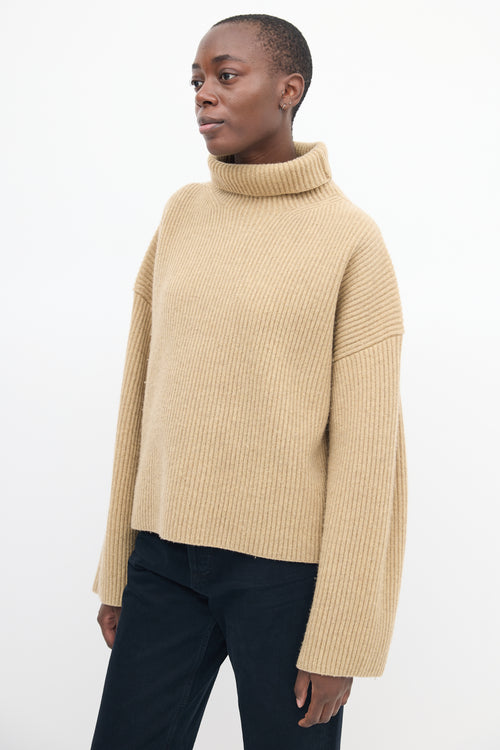 Toteme Brown Wool Turtleneck Sweater