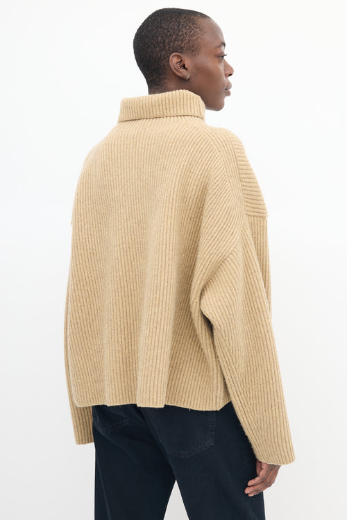 Toteme Brown Wool Turtleneck Sweater