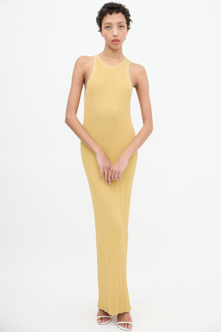 Toteme Yellow Seamless Rib Tank Dress