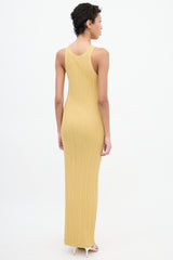 Toteme Yellow Seamless Rib Tank Dress