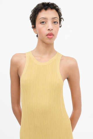 Toteme Yellow Seamless Rib Tank Dress