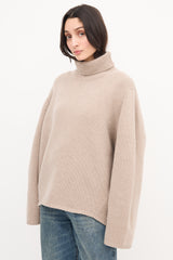 Toteme Beige Wool & Cashmere Turtleneck Sweater
