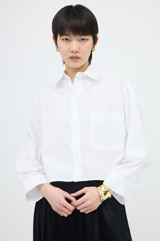 TWP Folded Sleeve Cropped Shirt