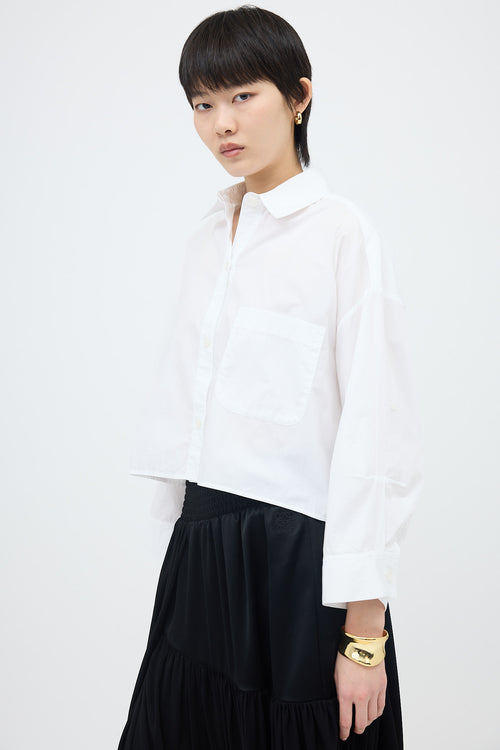 TWP Folded Sleeve Cropped Shirt