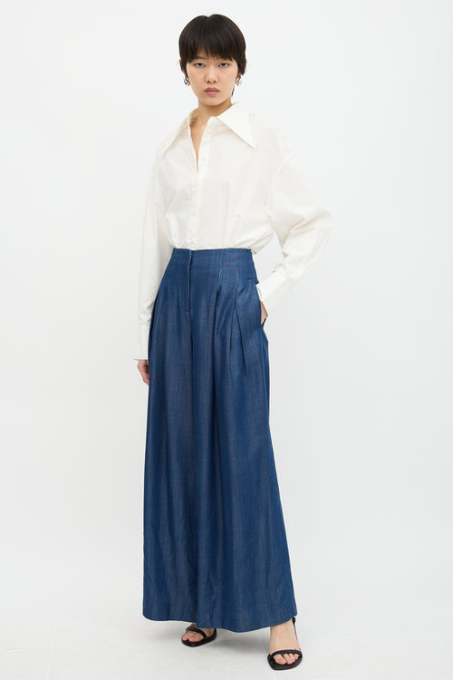TWP Chambray Wide Leg Pant