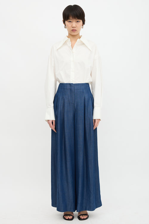 TWP Chambray Wide Leg Pant