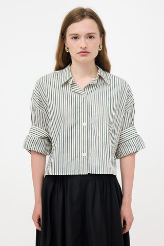 TWP Pinstripe Cropped Shirt