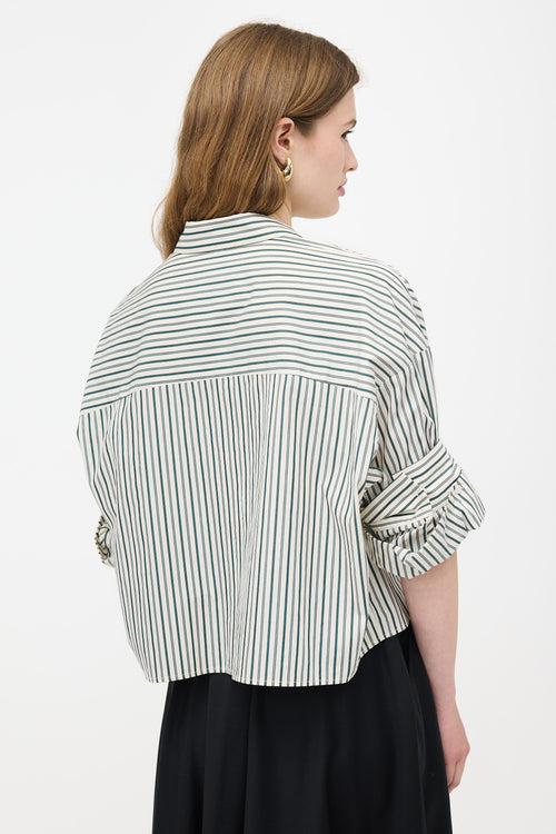 TWP Pinstripe Cropped Shirt