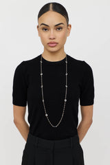 Tacori Sterling Silver 18K Station Topaz Necklace