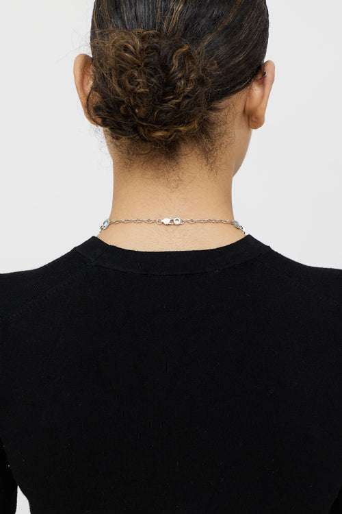 Tacori Sterling Silver 18K Station Topaz Necklace