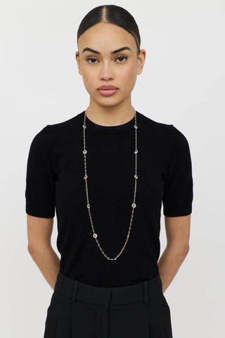 Tacori Sterling Silver 18K Station Topaz Necklace