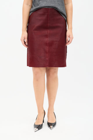 Tahari Red Textured Hair Skirt