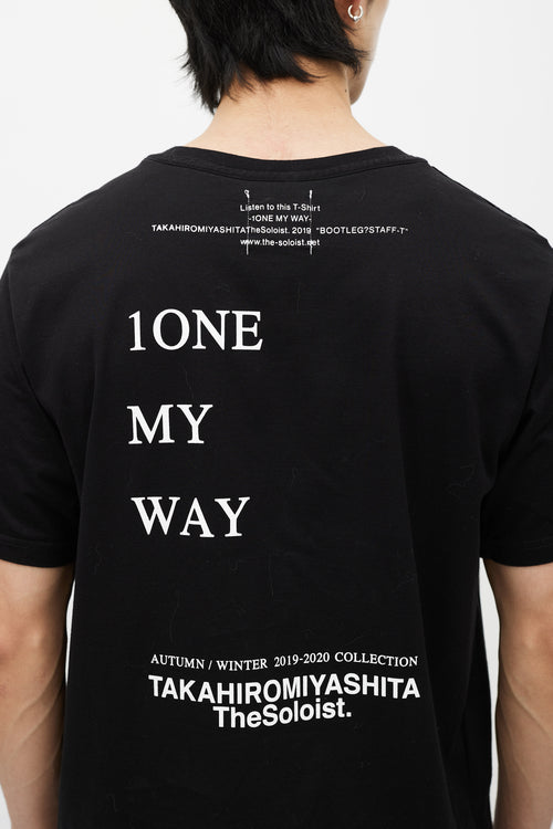 Takahiro Miyashita The Soloist Black & White Graphic T-Shirt