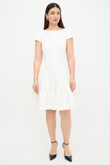 Talbot Runhof Textured Ruffled Dress