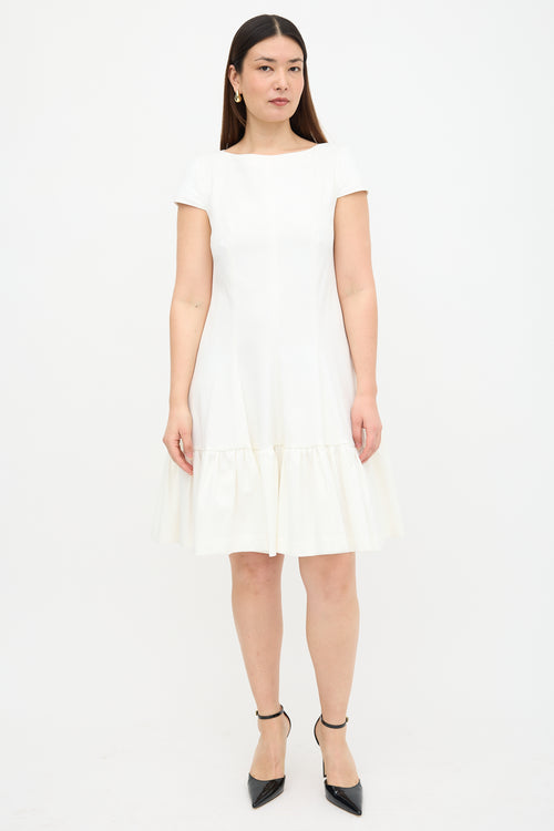 Talbot Runhof Textured Ruffled Dress