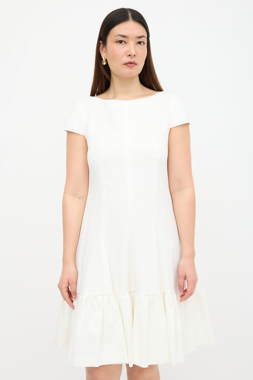 Talbot Runhof Textured Ruffled Dress
