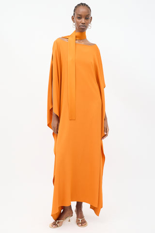 Taller Marmot Orange Barths Asymmetric Maxi Kaftan Dress