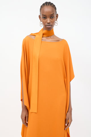 Taller Marmot Orange Barths Asymmetric Maxi Kaftan Dress