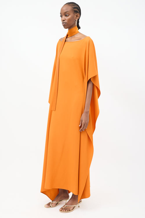 Taller Marmot Orange Barths Asymmetric Maxi Kaftan Dress