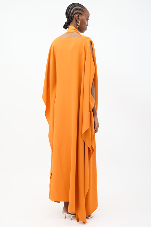 Taller Marmot Orange Barths Asymmetric Maxi Kaftan Dress