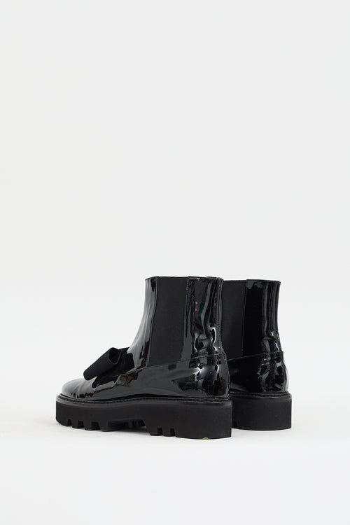 Tank Steiger Black Patent Bow Chelsea Boot