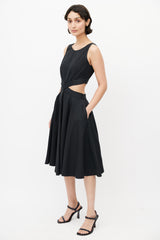 Tanya Taylor Black Cotton Cutout Midi Dress