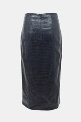 Tanya Taylor Embossed Faux Leather Skirt