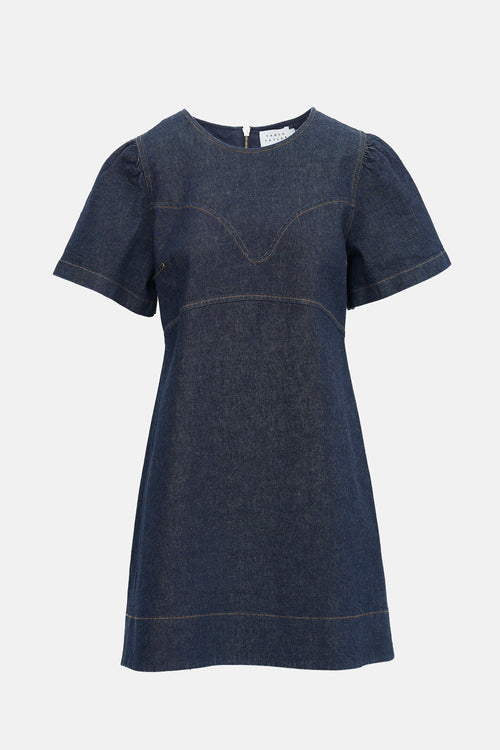 Tanya Taylor Denim Antonella Mini Dress