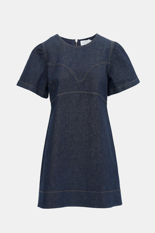 Tanya Taylor Denim Antonella Mini Dress