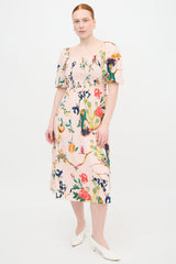 Tanya Taylor Lucinda Printed Off Shoulder Dress