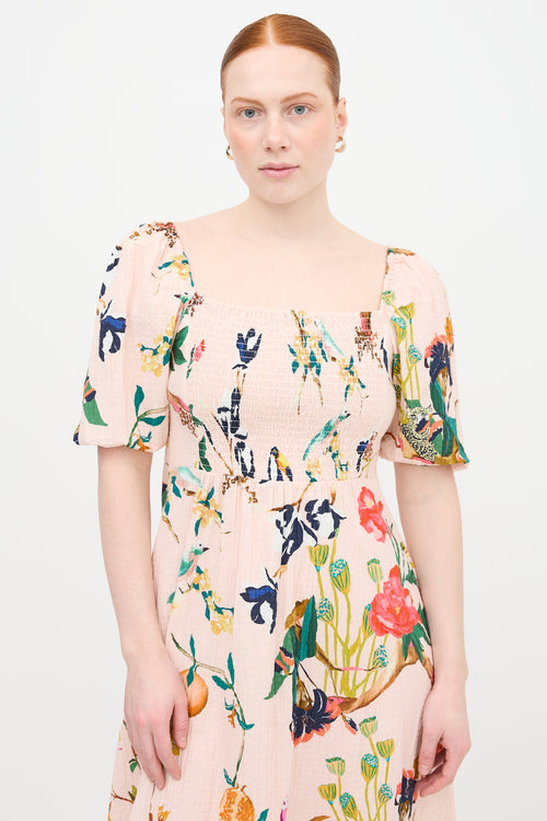 Tanya Taylor Lucinda Printed Off Shoulder Dress