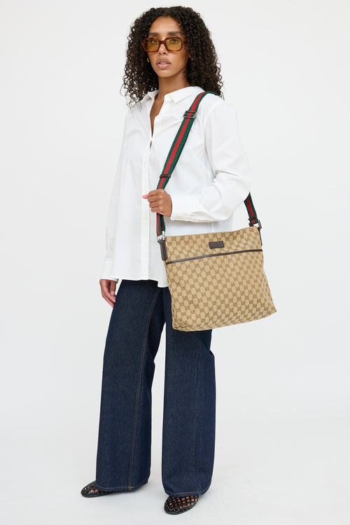 Gucci Sherry Line GG Canvas Messenger  Bag