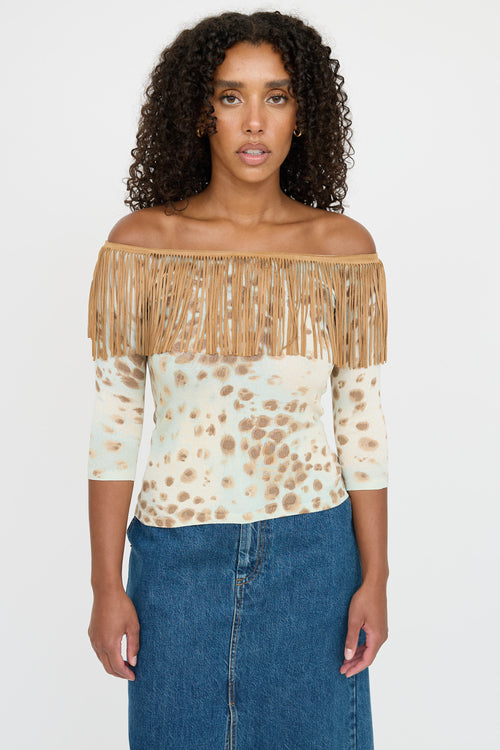 Blumarine Silk Fringe Top