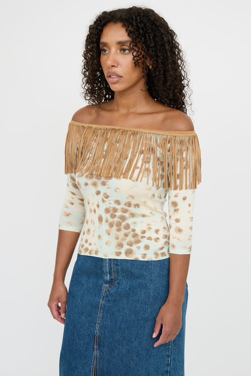 Blumarine Silk Fringe Top