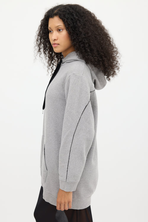 T by Alexander Wang Grey & Black Fleece Lined Hoodie