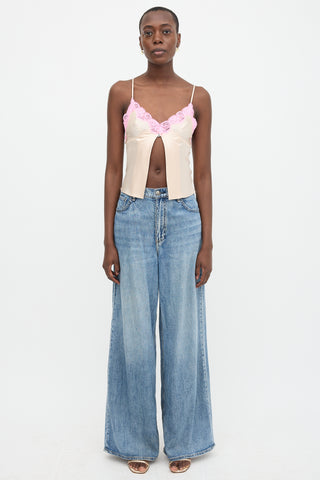 T by Alexander Wang Satin Lace Trimmed Camisole