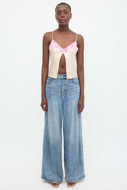 T by Alexander Wang Satin Lace Trimmed Camisole