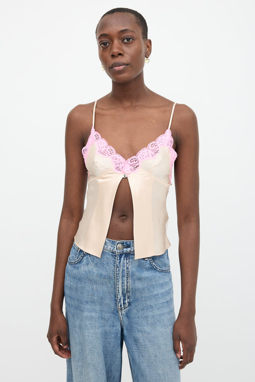 T by Alexander Wang Satin Lace Trimmed Camisole
