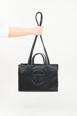 Telfar Black Medium Shopping Bag