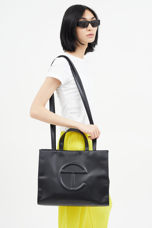 Telfar Black Medium Shopping Bag