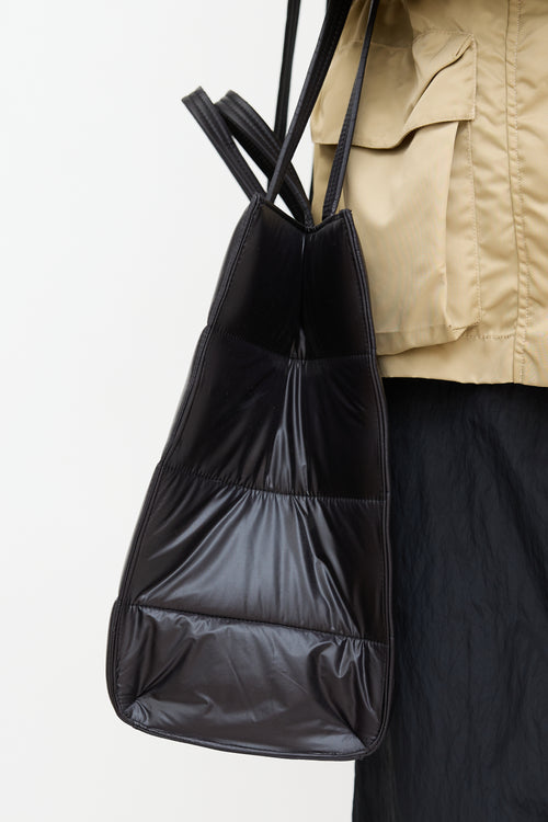 Black Large Puff Shopper Bag